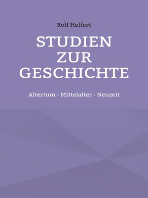cover image of Studien zur Geschichte